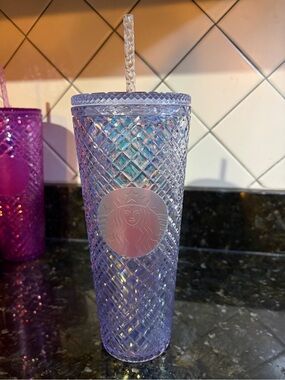 Starbucks Iridescent Purple Studded Cold Cup with Straw SIREN LIMITED EDITION